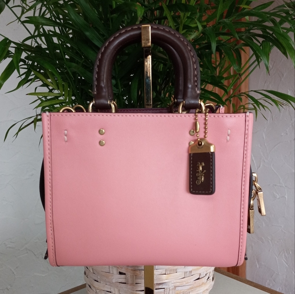 Coach Rogue 17, 2 way Tote with Shoulder Strap Pink Leather - Picture 2 of 11
